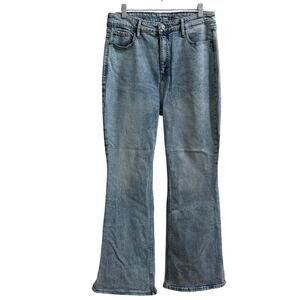 Old Navy Flare Jeans Womens 12 Rita Higher Rise Secret Smooth Pockets Slit Hem